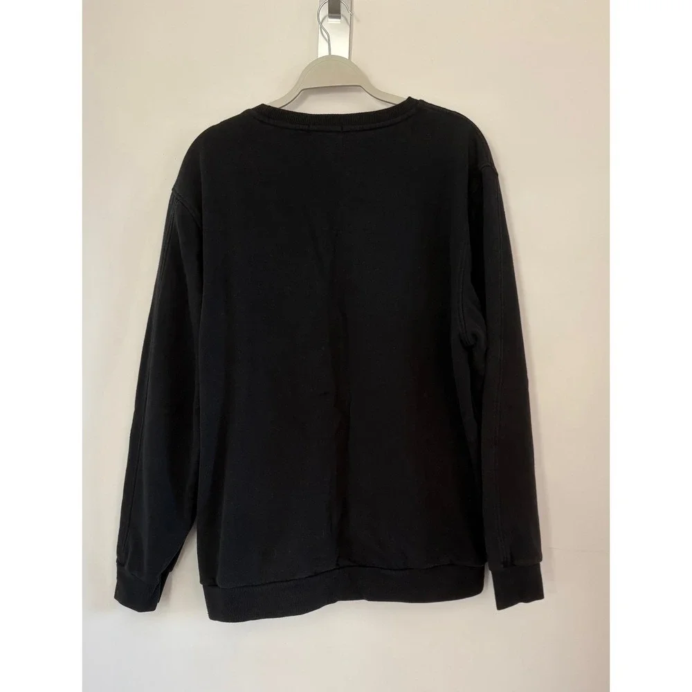 True Religion Mens 2XL Black Tonal TR Logo Crewneck‎ Sweatshirt Fleece Pullover
